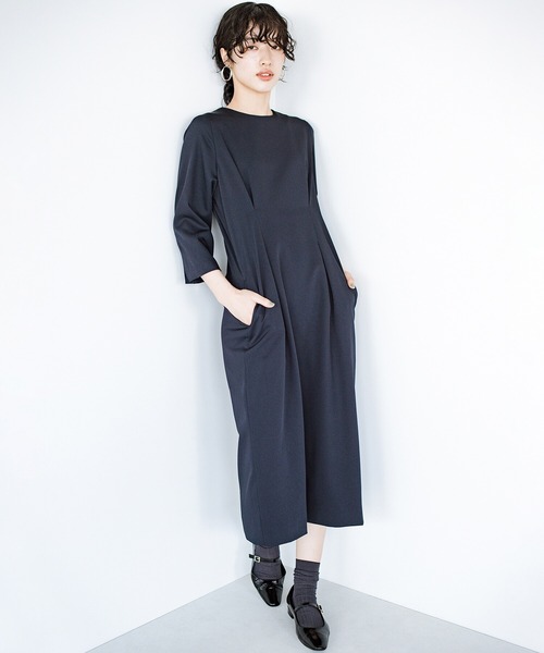 haco!(ハコ)の「今日はまじめな日!にお任せあれ スタイルUPワンピース(ワンピース・レディース・ネイビー/ブラック・SMALL/MEDIUM/X-LARGE/LARGE)」の15枚目の写真
