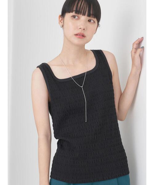 earth music&ecology（アースミュージックアンドエコロジー）の「シャーリングタンクトップ（タンクトップ・レディース・モカ/ミント/アイボリー/ブラック・S/M）」の6枚目の写真