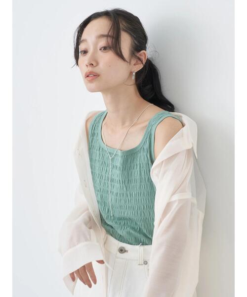 earth music&ecology（アースミュージックアンドエコロジー）の「シャーリングタンクトップ（タンクトップ・レディース・モカ/ミント/アイボリー/ブラック・S/M）」の12枚目の写真