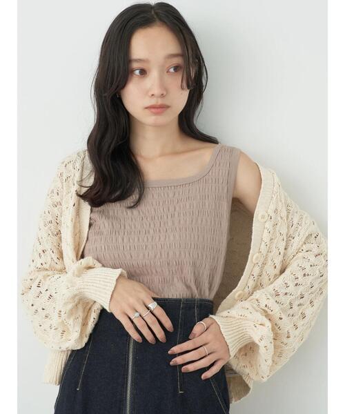 earth music&ecology（アースミュージックアンドエコロジー）の「シャーリングタンクトップ（タンクトップ・レディース・モカ/ミント/アイボリー/ブラック・S/M）」の16枚目の写真