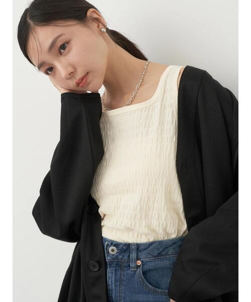 earth music&ecology（アースミュージックアンドエコロジー）の「シャーリングタンクトップ（タンクトップ・レディース・モカ/ミント/アイボリー/ブラック・S/M）」の18枚目の写真