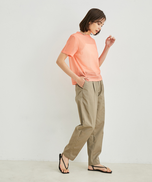 LE CERCLE par ropeロペ バンドカラーラミーシアーシャツ LE CERCLE par rope' シャツ PUスェードバンドカラーシャツ