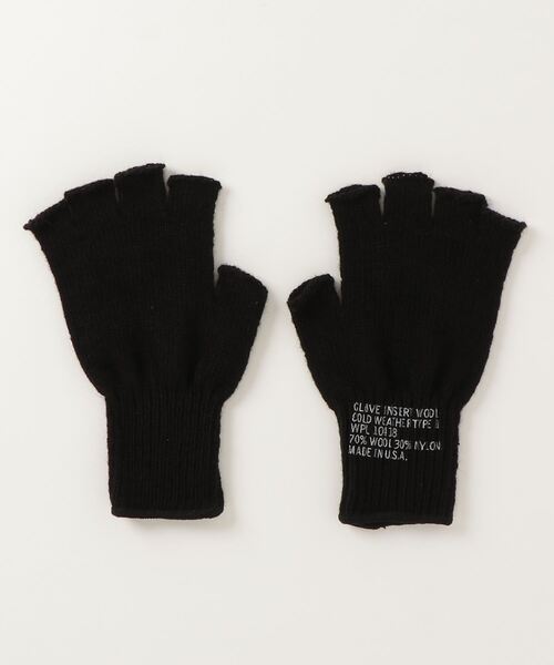MILITARY(ミリタリー)の「G.I. FINGERLESS WOOL GLOVE/ジェネレーションワン フィンガーレスグローブ(手袋・メンズ・ブラック/オリーブ/黄土色系・ONE SIZE)」の2枚目の写真