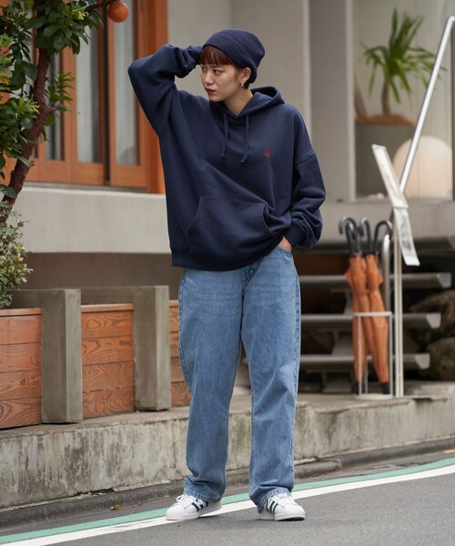 PUBLUX(パブリュクス)の「U.S. POLO ASSN./ユーエスポロアッスン 別注ワンポイントロゴ刺繍スウェットパーカー/裏起毛パーカー/スウェットフーディー/ユニセックス(限定展開)(パーカー・メンズ・グリーン/ライトグレー/オフホワイト/ネイビー/ブルー/ブラック・LARGE/SMALL/MEDIUM)」の14枚目の写真