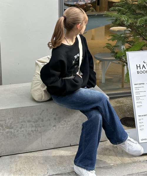 Chick（チック）の「DOG CREW NECK SWEAT / ドッグクルーネックスウェット（スウェット・レディース・ブラック/グレー・FREE）」の7枚目の写真