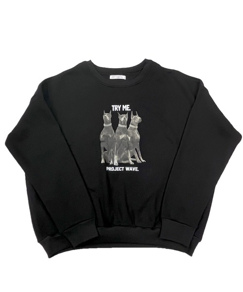 Chick（チック）の「DOG CREW NECK SWEAT / ドッグクルーネックスウェット（スウェット・レディース・ブラック/グレー・FREE）」の3枚目の写真