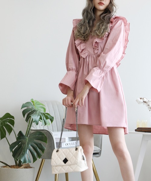 Jasmine Grandiflorum(ジャスミングランディフローラム)の「【Jasmine】カクシュール フリル コットンワンピース (LV)(ワンピース・レディース・ピンク/グレー/ブルー・SMALL/LARGE/MEDIUM)」の20枚目の写真