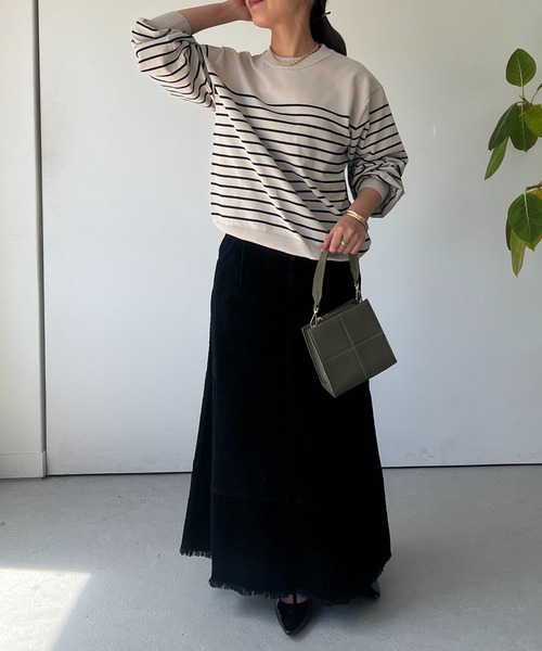 un dix cors（アンディコール）の「ワイド切替フリンジスカート（スカート・レディース・アイボリー/ブラック/ベージュ・FREE）」の21枚目の写真