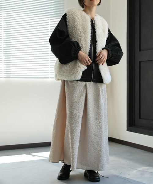 驚きの値段で USA古着 USED ベージュ vintage フェイクファー
