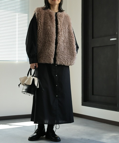 JSBファージャケット正規品 レア完売品！ セール】プードルフェイクファーベスト／ジレ（ベスト）｜ap