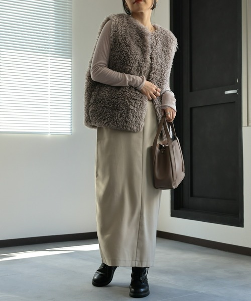 セール】プードルフェイクファーベスト／ジレ（ベスト）｜ap retro