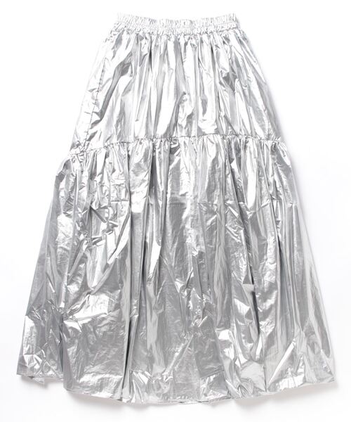 STYLEBLOCK（スタイルブロック）の「メタリックタフタギャザーフレアスカート（スカート・レディース・シルバー/ブラック/ゴールド・M）」の4枚目の写真