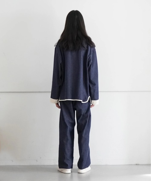 NOWHAW(ノウハウ)の「NOWHAW "kung-fu" pajama(ルームウェア/パジャマ・メンズ・インディゴブルー・1/2)」の8枚目の写真