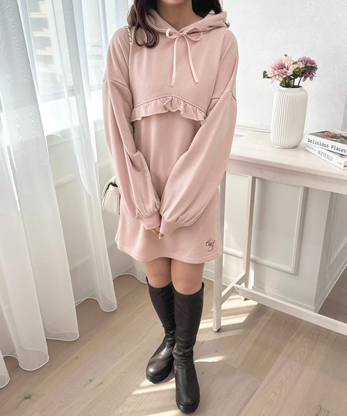 セール】フリルパーカーミニワンピース【ZOZOTOWN限定アイテム