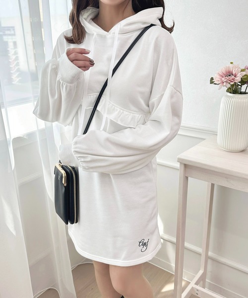 セール】フリルパーカーミニワンピース【ZOZOTOWN限定アイテム