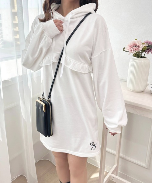 セール】フリルパーカーミニワンピース【ZOZOTOWN限定アイテム