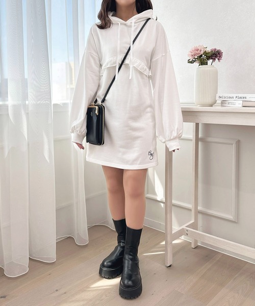 セール】フリルパーカーミニワンピース【ZOZOTOWN限定アイテム