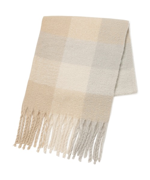 リサイクルポリブロックチェックストール（ストール/ショール）｜LE