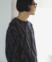 B:MING by BEAMS / ジオメトリック クルーネック ニット