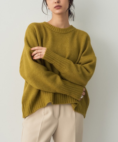 YECCA VECCA(イェッカヴェッカ)の「クルーネックソフトニット(ニット/セーター・レディース・アイボリー/その他6/チャコールグレー/ブルー・FREE)」の4枚目の写真