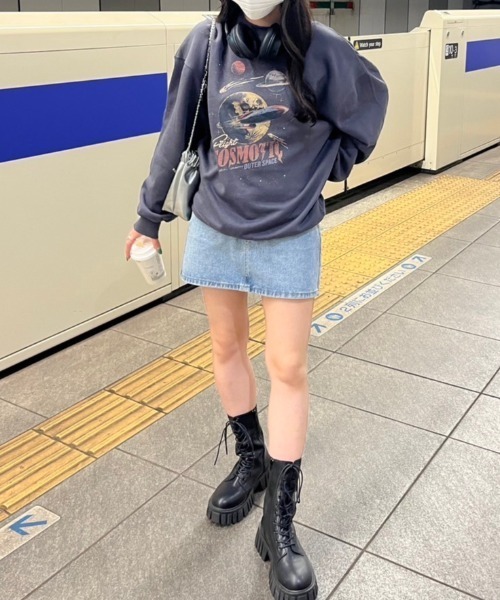 nemne store（ネンネストア）の「【低身長サイズあり】アソート裏起毛スウェット（スウェット・レディース・ブラック系その他/ブルー/クリーム/杢グレー/ネイビー/マスタード/オートミール/スミクロ・SMALL/MEDIUM）」の22枚目の写真