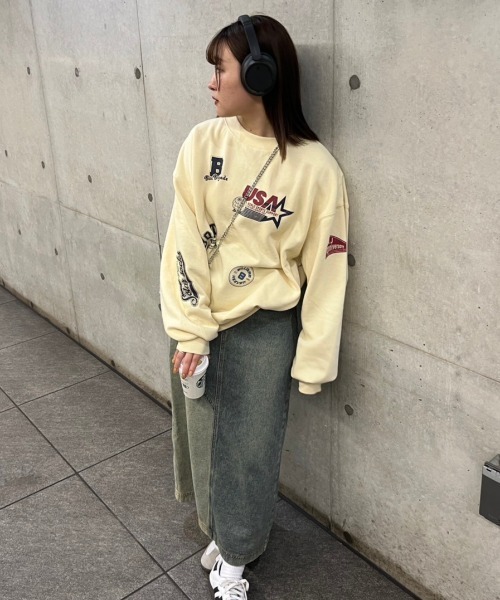 nemne store（ネンネストア）の「【低身長サイズあり】アソート裏起毛スウェット（スウェット・レディース・ブラック系その他/ブルー/クリーム/杢グレー/ネイビー/マスタード/オートミール/スミクロ・SMALL/MEDIUM）」の11枚目の写真