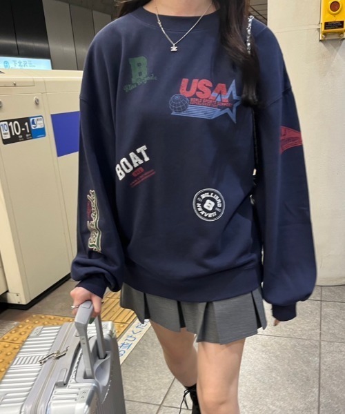 nemne store（ネンネストア）の「【低身長サイズあり】アソート裏起毛スウェット（スウェット・レディース・ブラック系その他/ブルー/クリーム/杢グレー/ネイビー/マスタード/オートミール/スミクロ・SMALL/MEDIUM）」の19枚目の写真