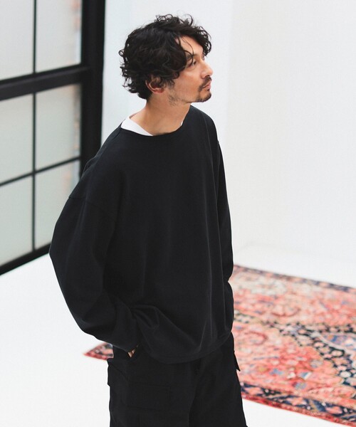 B:MING by BEAMS（ビーミングバイビームス）の「B:MING by BEAMS / ドロップショルダー ボートネック カットソー（ユニセックス）（Tシャツ/カットソー・メンズ・ホワイト系その他5/その他1/その他/ブラック・LARGE/MEDIUM/X-LARGE/SMALL）」の3枚目の写真