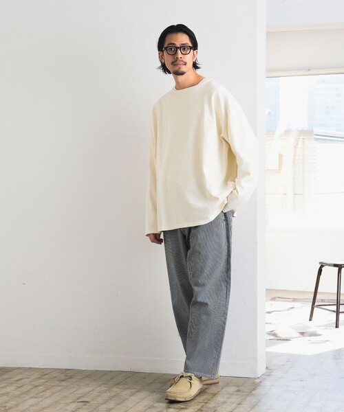 B:MING by BEAMS（ビーミングバイビームス）の「B:MING by BEAMS / ドロップショルダー ボートネック カットソー（ユニセックス）（Tシャツ/カットソー・メンズ・ホワイト系その他5/その他1/その他/ブラック・LARGE/MEDIUM/X-LARGE/SMALL）」の5枚目の写真