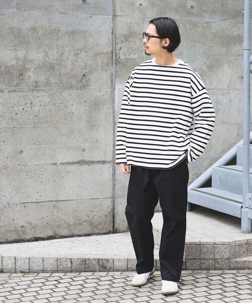 B:MING by BEAMS（ビーミングバイビームス）の「B:MING by BEAMS / ドロップショルダー ボートネック カットソー（ユニセックス）（Tシャツ/カットソー・メンズ・ホワイト系その他5/その他1/その他/ブラック・LARGE/MEDIUM/X-LARGE/SMALL）」の22枚目の写真