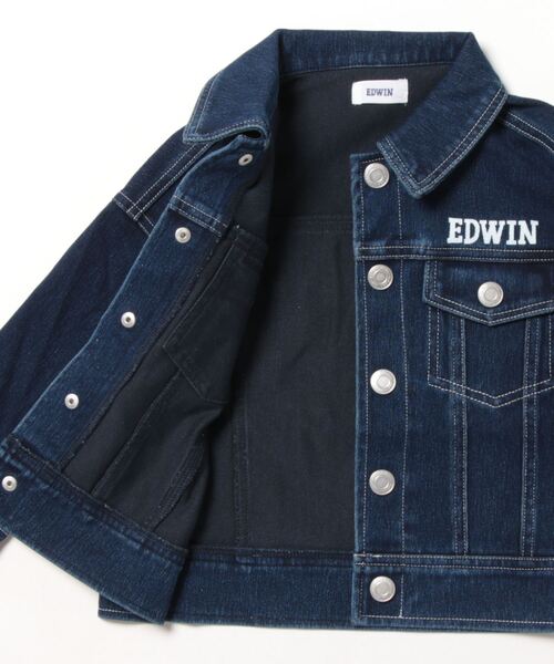 EDWIN(エドウィン)の「EDWIN / エドウィン デニム風ジャケット(デニムジャケット・キッズ・ネイビー/ブルー・130cm/120cm/110cm/100cm)」の17枚目の写真