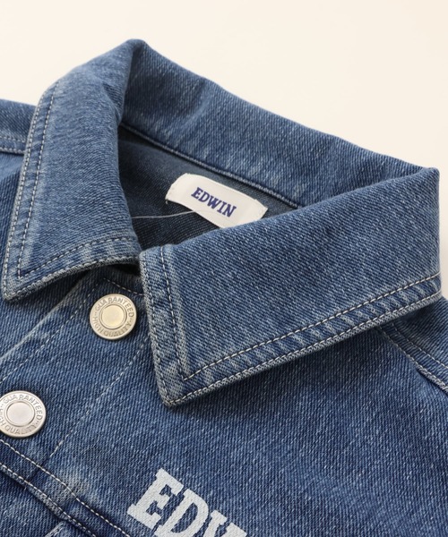 EDWIN(エドウィン)の「EDWIN / エドウィン デニム風ジャケット(デニムジャケット・キッズ・ネイビー/ブルー・130cm/120cm/110cm/100cm)」の10枚目の写真
