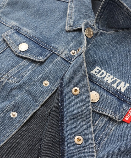 EDWIN(エドウィン)の「EDWIN / エドウィン デニム風ジャケット(デニムジャケット・キッズ・ネイビー/ブルー・130cm/120cm/110cm/100cm)」の13枚目の写真