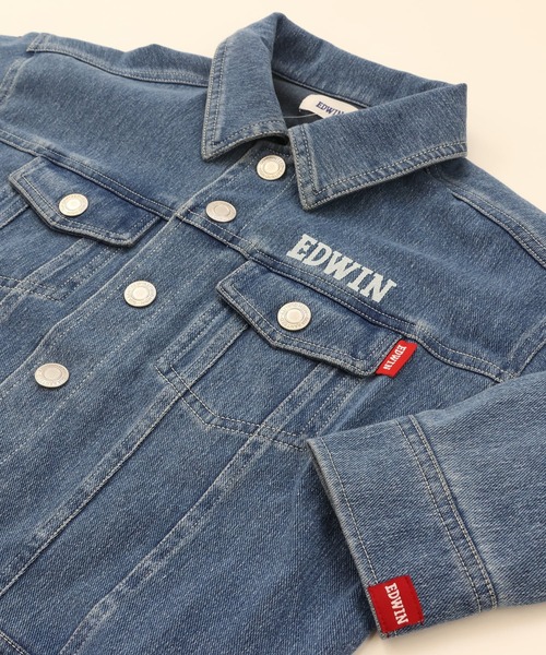 EDWIN(エドウィン)の「EDWIN / エドウィン デニム風ジャケット(デニムジャケット・キッズ・ネイビー/ブルー・130cm/120cm/110cm/100cm)」の11枚目の写真