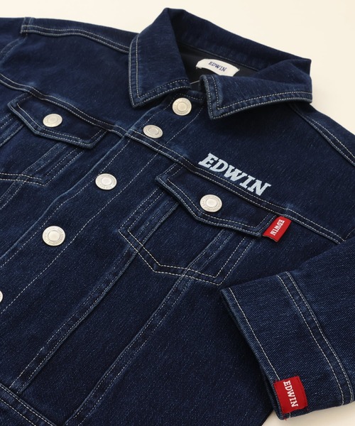 EDWIN(エドウィン)の「EDWIN / エドウィン デニム風ジャケット(デニムジャケット・キッズ・ネイビー/ブルー・130cm/120cm/110cm/100cm)」の16枚目の写真