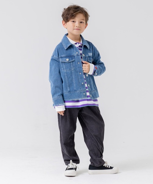 EDWIN(エドウィン)の「EDWIN / エドウィン デニム風ジャケット(デニムジャケット・キッズ・ネイビー/ブルー・130cm/120cm/110cm/100cm)」の6枚目の写真