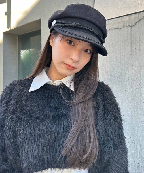 ENVYM（アンビー）の「メルトンキャスケット（キャスケット・レディース・ブラック/ベージュ・FREE）」の8枚目の写真