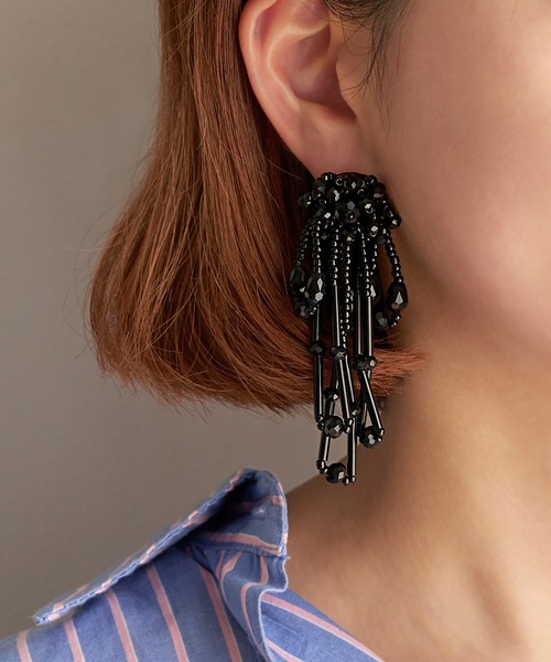 amplis（アンプリス）の「ボリューミードレープピアス/ted pierce（ピアス（両耳用）・レディース・シルバー/ブラック・FREE）」の7枚目の写真