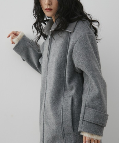 セール】リブカラ―ロングコート（ダウンジャケット/コート）｜Aunt