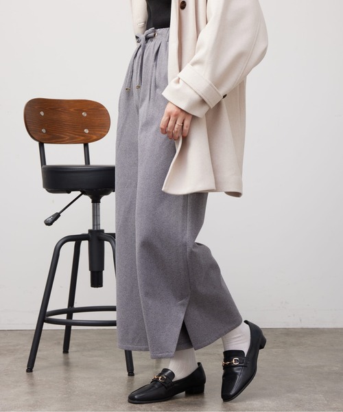Chez toi（シェトワ）の「ヘリンボーンスリット切替ワイドパンツ（その他パンツ・レディース・モカ/ライトグレー/ブラック・FREE）」の4枚目の写真