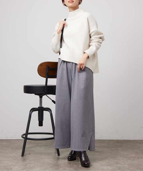 Chez toi（シェトワ）の「ヘリンボーンスリット切替ワイドパンツ（その他パンツ・レディース・モカ/ライトグレー/ブラック・FREE）」の13枚目の写真