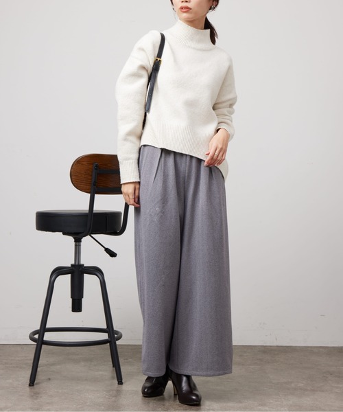 Chez toi（シェトワ）の「ヘリンボーンスリット切替ワイドパンツ（その他パンツ・レディース・モカ/ライトグレー/ブラック・FREE）」の14枚目の写真