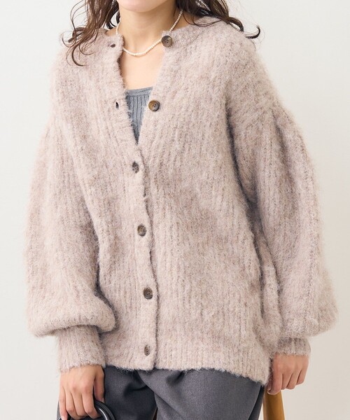 FREAK'S STORE（フリークスストア）の「2WAY 袖ボリューム シャギーニットカーディガン（カーディガン/ボレロ・レディース・ブラック/ベージュ/ピンク/ライトグレー・ﾌﾘ-）」の19枚目の写真