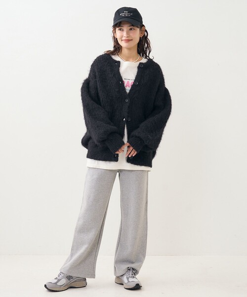 FREAK'S STORE（フリークスストア）の「2WAY 袖ボリューム シャギーニットカーディガン（カーディガン/ボレロ・レディース・ブラック/ベージュ/ピンク/ライトグレー・ﾌﾘ-）」の21枚目の写真