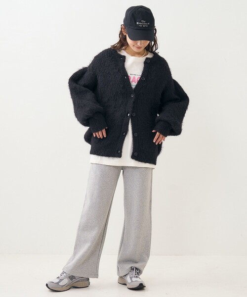 FREAK'S STORE（フリークスストア）の「2WAY 袖ボリューム シャギーニットカーディガン（カーディガン/ボレロ・レディース・ブラック/ベージュ/ピンク/ライトグレー・ﾌﾘ-）」の22枚目の写真