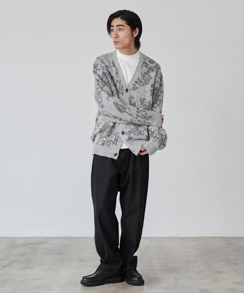 coen（コーエン）の「ボタニカル柄ルーズシャギーニットカーディガン（カーディガン/ボレロ・メンズ・ターコイズブルー/グレー/ブラック・S/M/L/XL）」の14枚目の写真