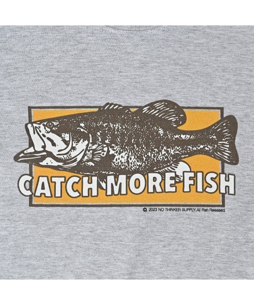 NOTHINKER(ノーシンカー)の「CATCH MORE FISH Long T-shirt(Tシャツ/カットソー・メンズ・アッシュグレー・LARGE/X-LARGE/MEDIUM)」の3枚目の写真