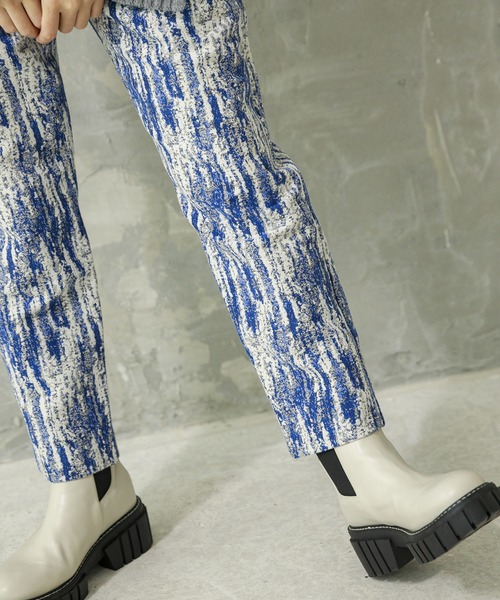 OSMOSIS（オズモーシス）の「ジャガードテーパードパンツ（その他パンツ・レディース・ブルー/ブラック・ONE SIZE）」の7枚目の写真