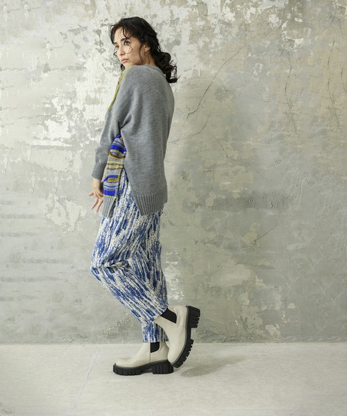 OSMOSIS（オズモーシス）の「ジャガードテーパードパンツ（その他パンツ・レディース・ブルー/ブラック・ONE SIZE）」の8枚目の写真