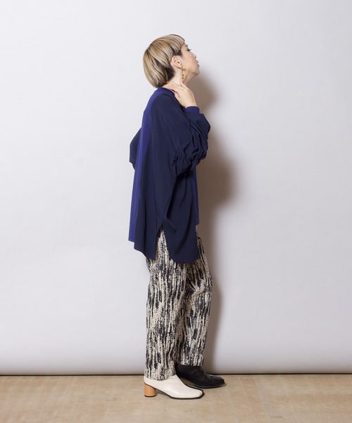 OSMOSIS（オズモーシス）の「ジャガードテーパードパンツ（その他パンツ・レディース・ブルー/ブラック・ONE SIZE）」の16枚目の写真